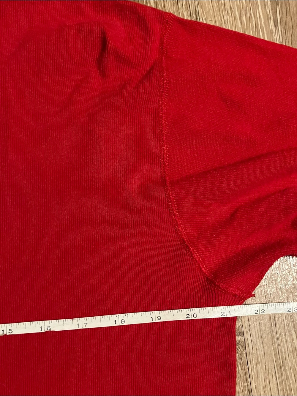 Vintage Duofold Henley Shirt Mens Large Red Long Sleeve Cotton Distressed - Picture 5 of 6